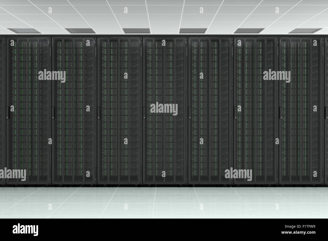 Netzwerk Server rohe Wand mit Computern für digital tv, Daten, Kommunikation und internet Stockfoto