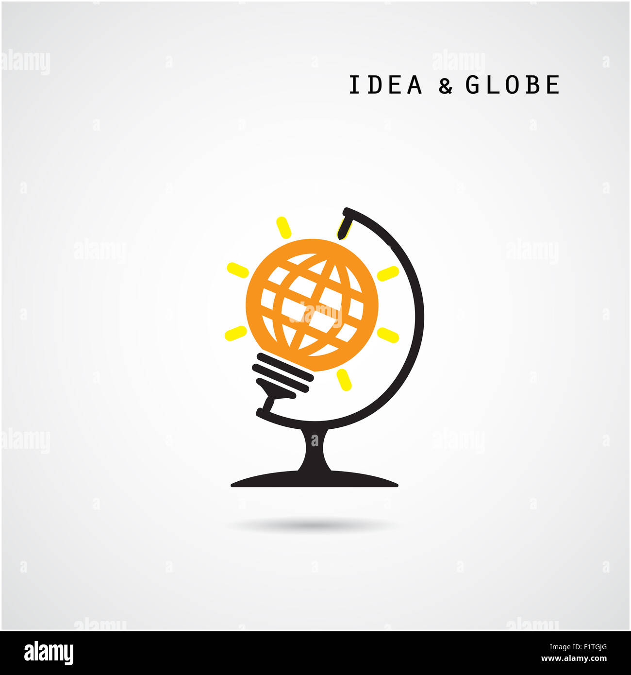 Kreative Birne abstrakte Logo-Design und Globus unterzeichnen. Firmenkundengeschäft industrielle kreative Logo Symbol. Stockfoto