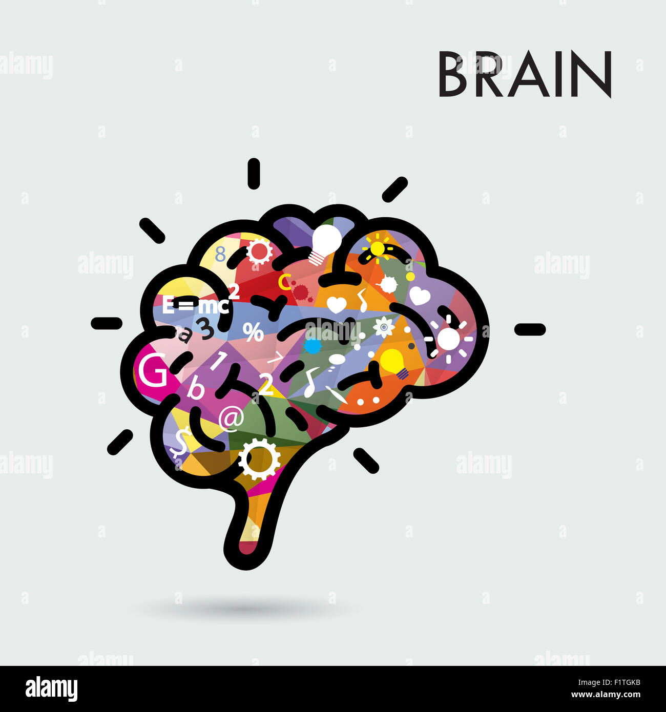 Kreative Gehirnhälfte Idee Konzept, Design für Plakat Flyer Abdeckung Broschüre, Idee und Bildung Geschäftskonzept. Stockfoto