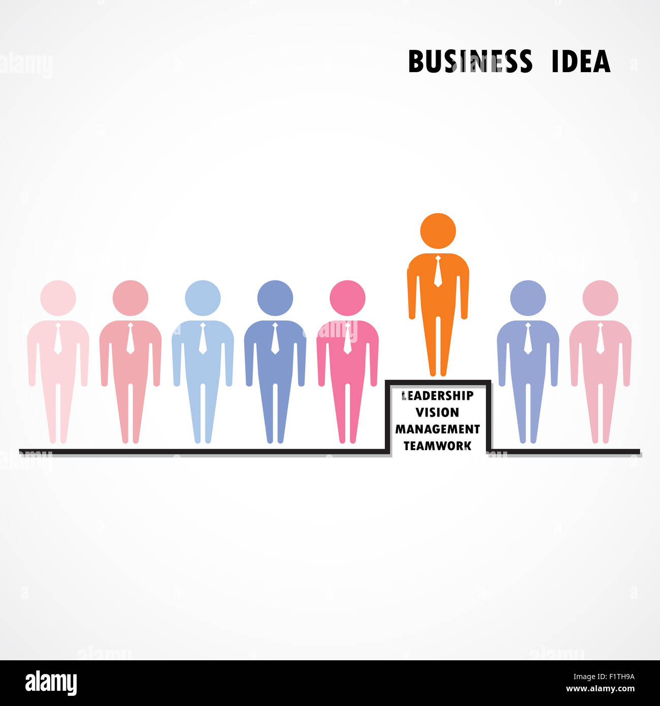 Geschäftsmann aus der Masse hervorstechen. Business-Idee und Leadership-Konzept. Stockfoto
