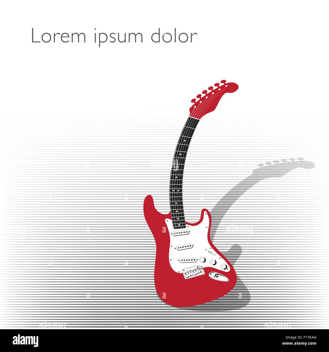 Gebogene Gitarre kreative Hintergrund in schwarz und rot Stock Vektor