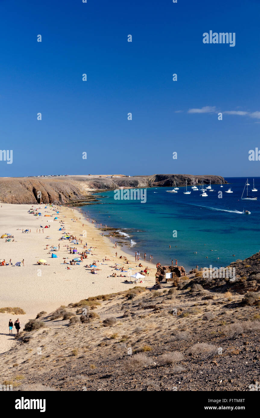 Playa Mujeres Strand, Playa Blanca, Lanzarote, Kanarische Inseln, Spanien. Stockfoto