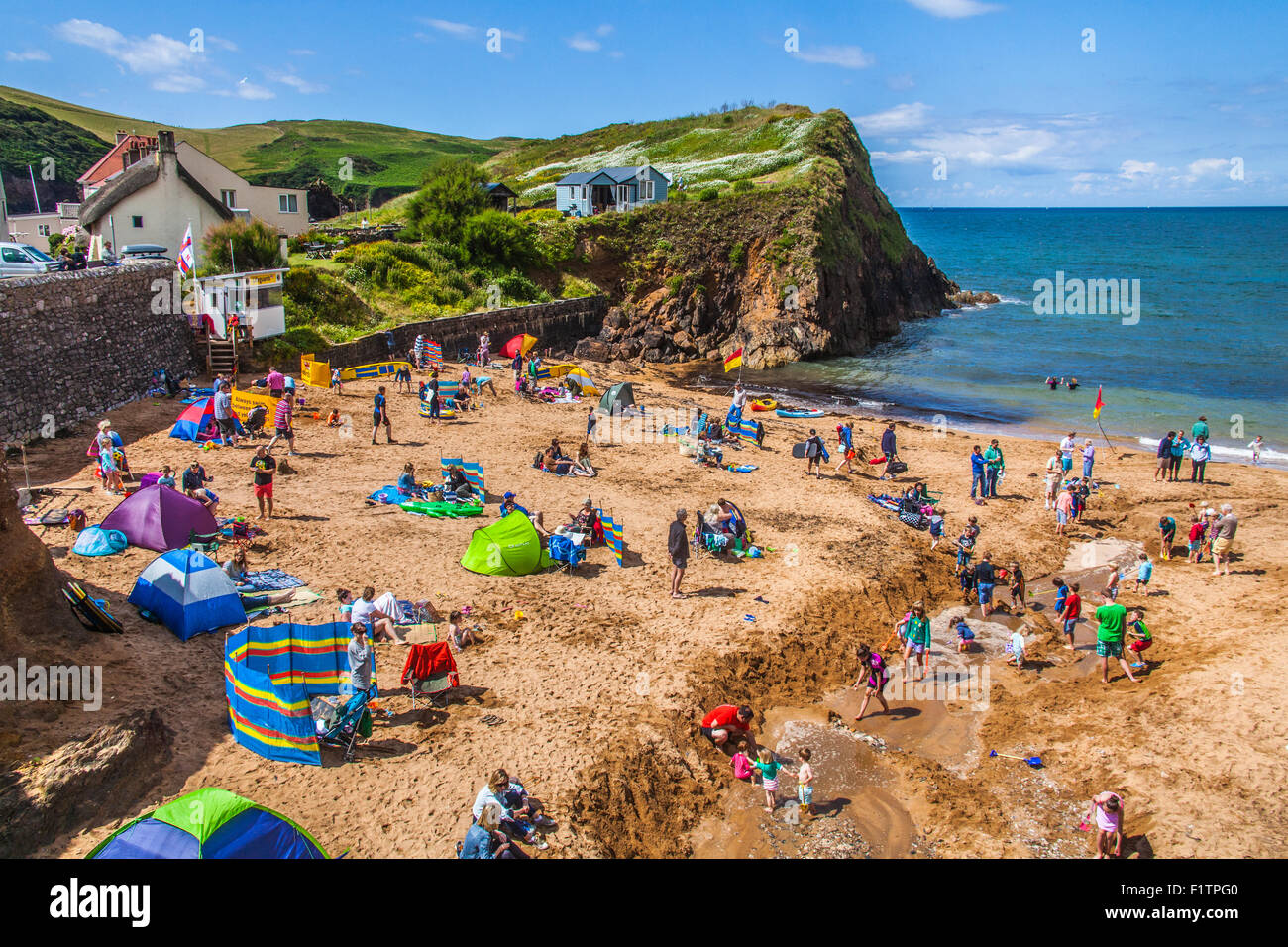 Äußeren Hoffnung Cove Beach in Devon, England, Vereinigtes Königreich. Stockfoto