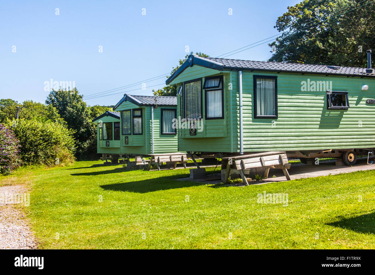 Karrageen camping und Caravan Site, Hope Cove, Devon, England, Vereinigtes Königreich. Stockfoto