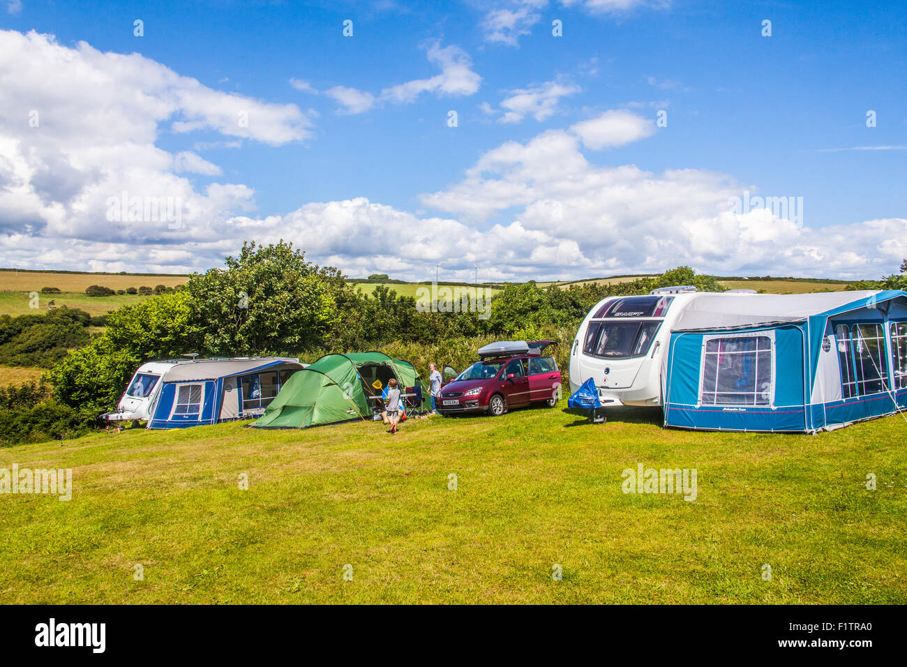 Karrageen camping und Caravan Site, Hope Cove, Devon, England, Vereinigtes Königreich. Stockfoto