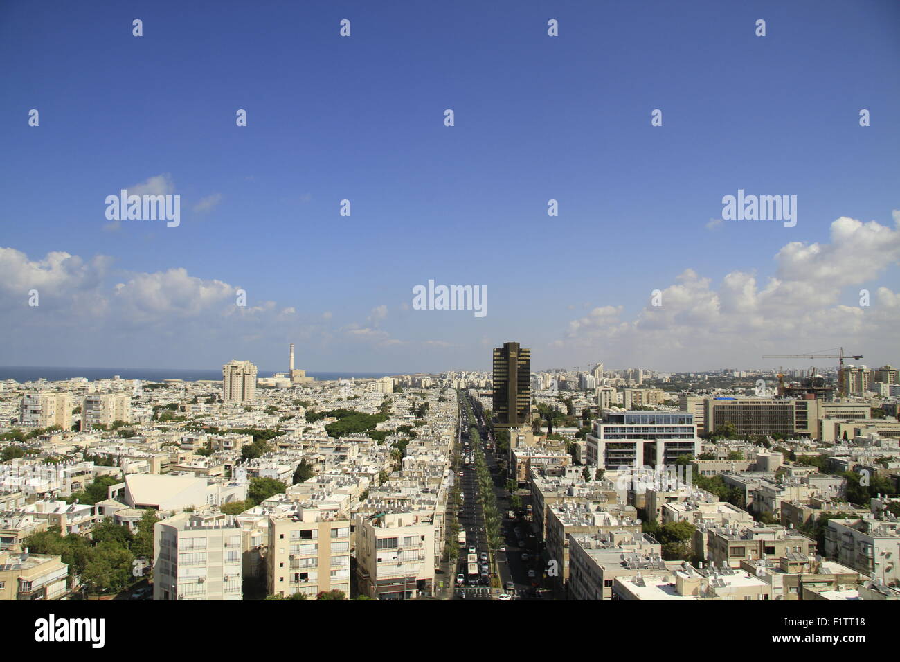 Israel, ein Blick auf Tel Aviv vom Dach des Tel Aviv Gemeinde Stockfoto
