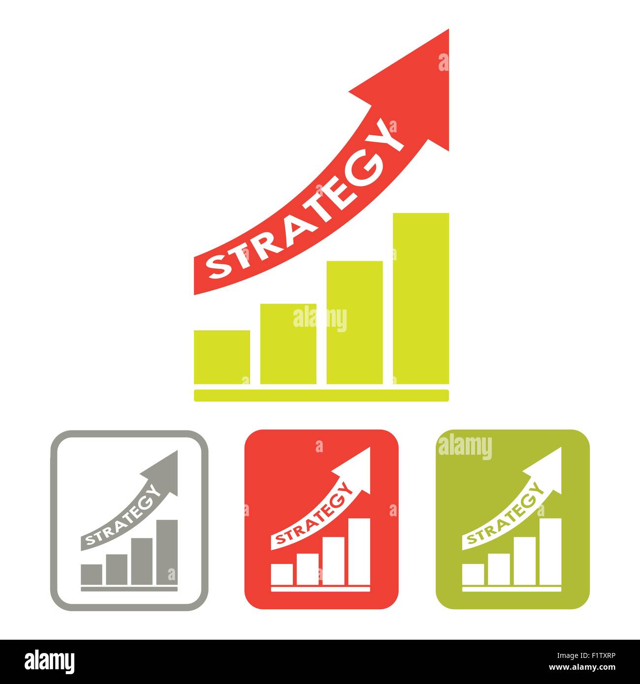 Erfolg der Strategie Wachstum Diagramm Vektor-Illustration-Symbol Stock Vektor