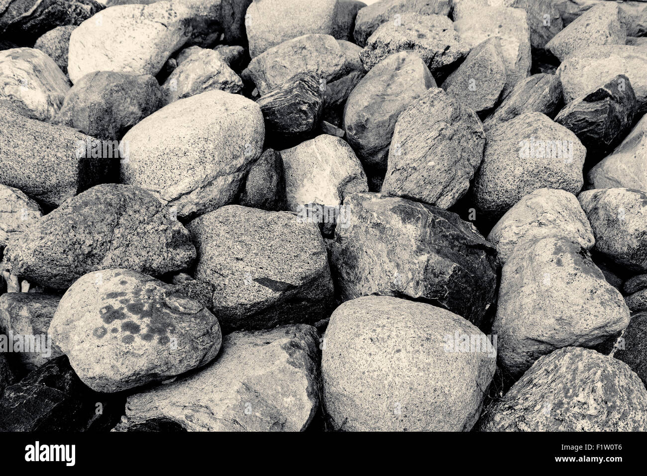 Steinen an einem Strand in Gotland, Schweden Stockfoto