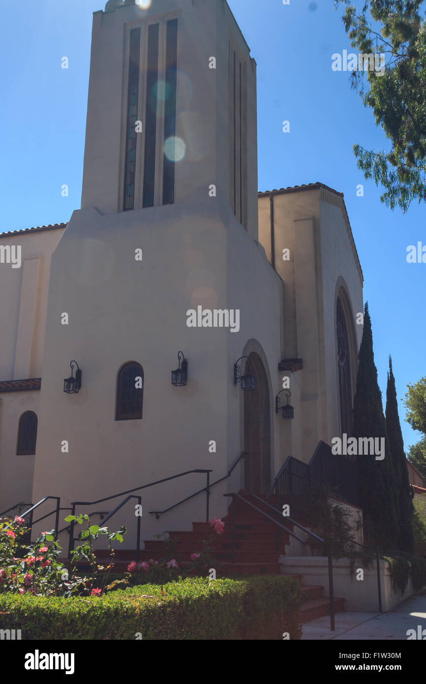 7. September 2015, Laguna Beach, Kalifornien. Laguna Presbyterianische Kirche in der Mitte der Stadt am Tag der Arbeit. Nur zur redaktionellen Verwendung Stockfoto