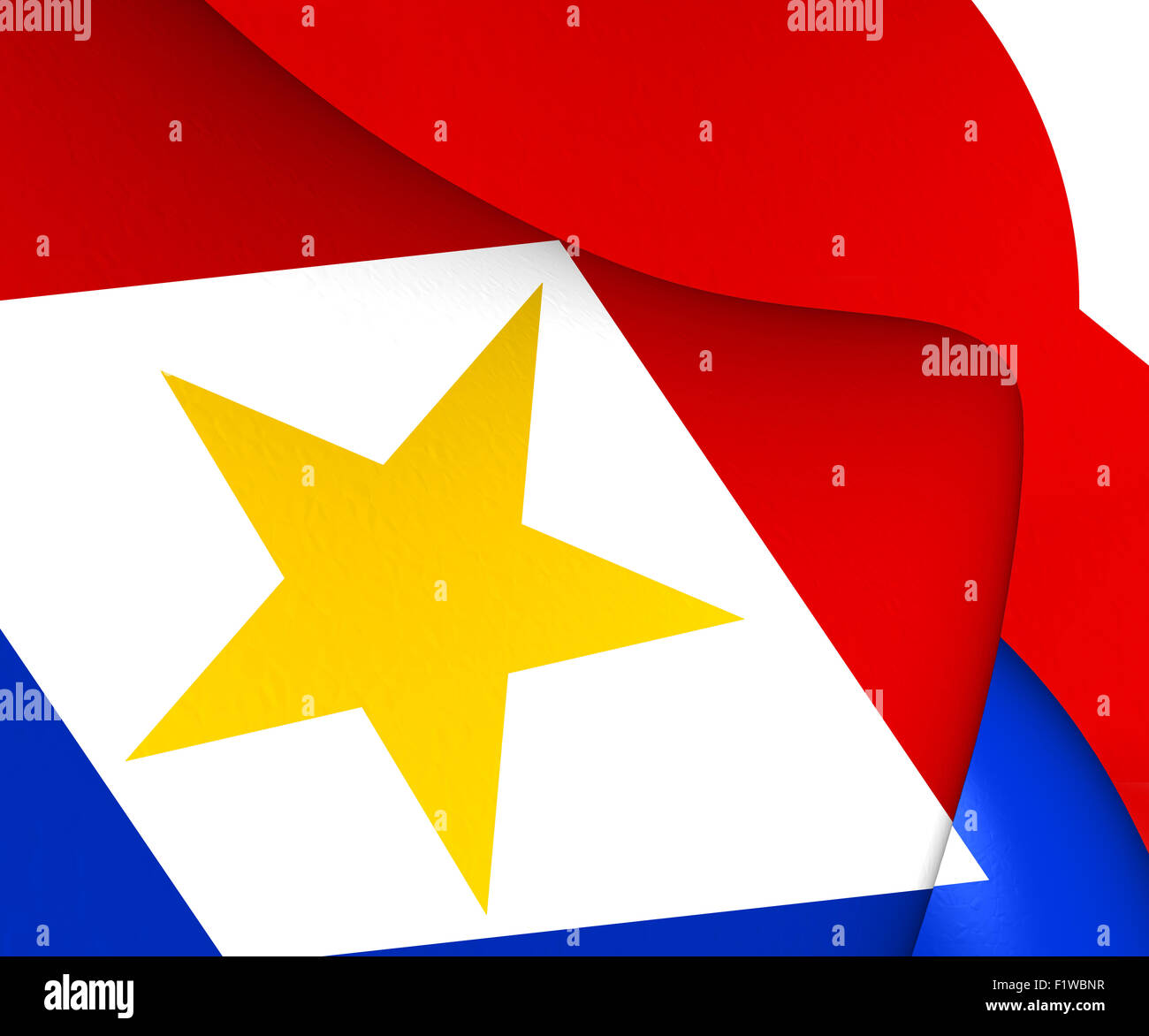 Flagge von Saba. Hautnah. Stockfoto