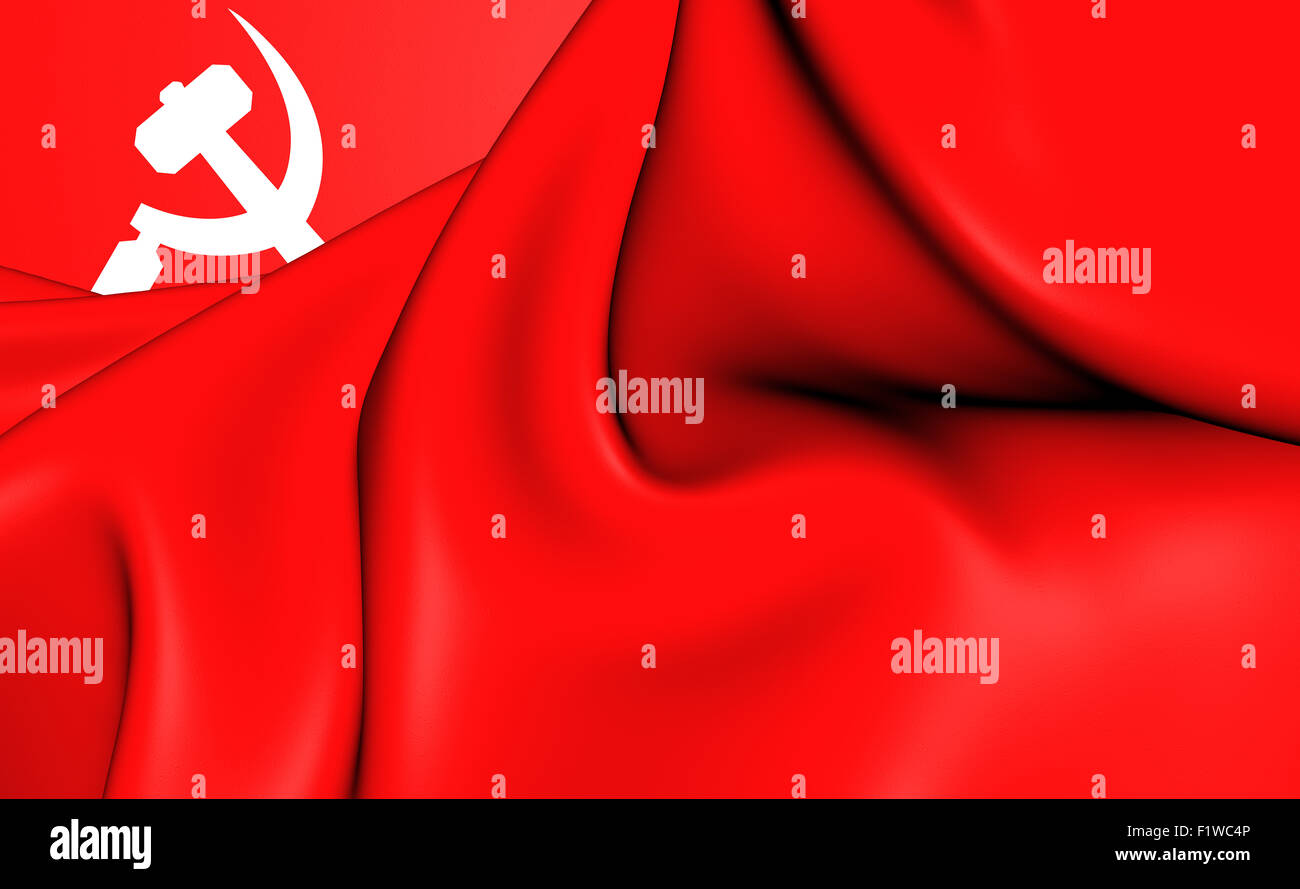 Südasiatische kommunistischen 3D Banner. Hautnah. Stockfoto