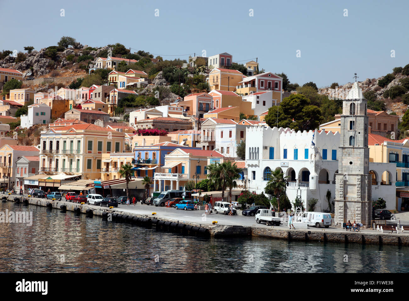 Symi Hafen, Insel der Dodekanes, Griechenland Stockfoto