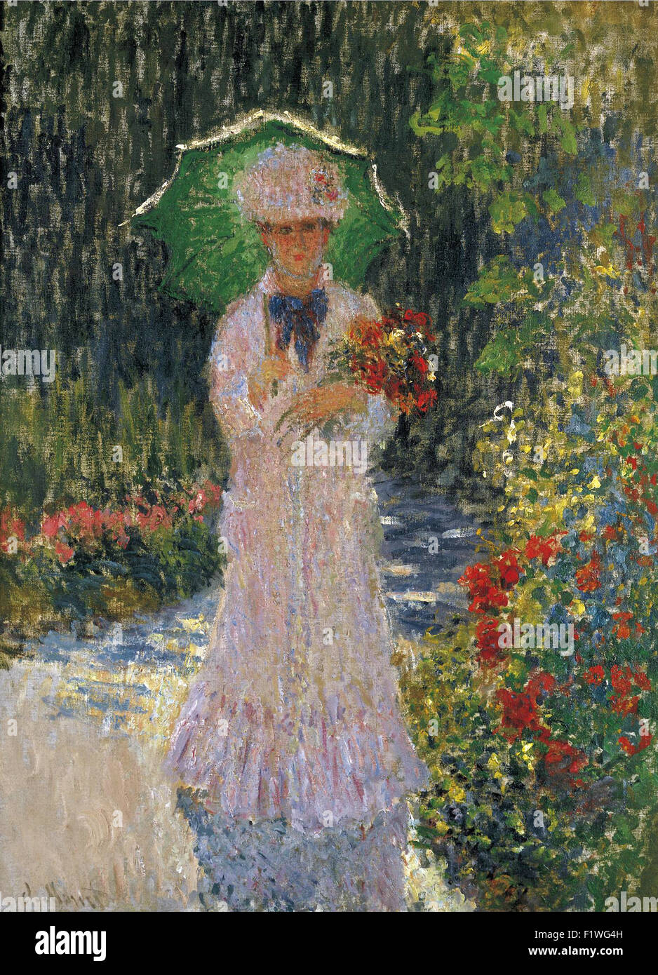 Claude Monet - Camille À l'Ombrelle Verte Stockfoto