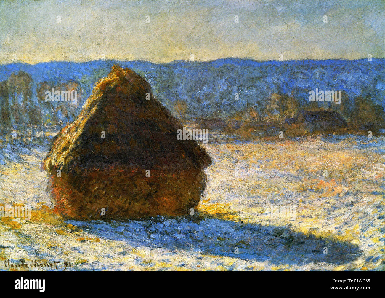 Claude Monet - Grainstack (Schnee-Effekt) Stockfoto
