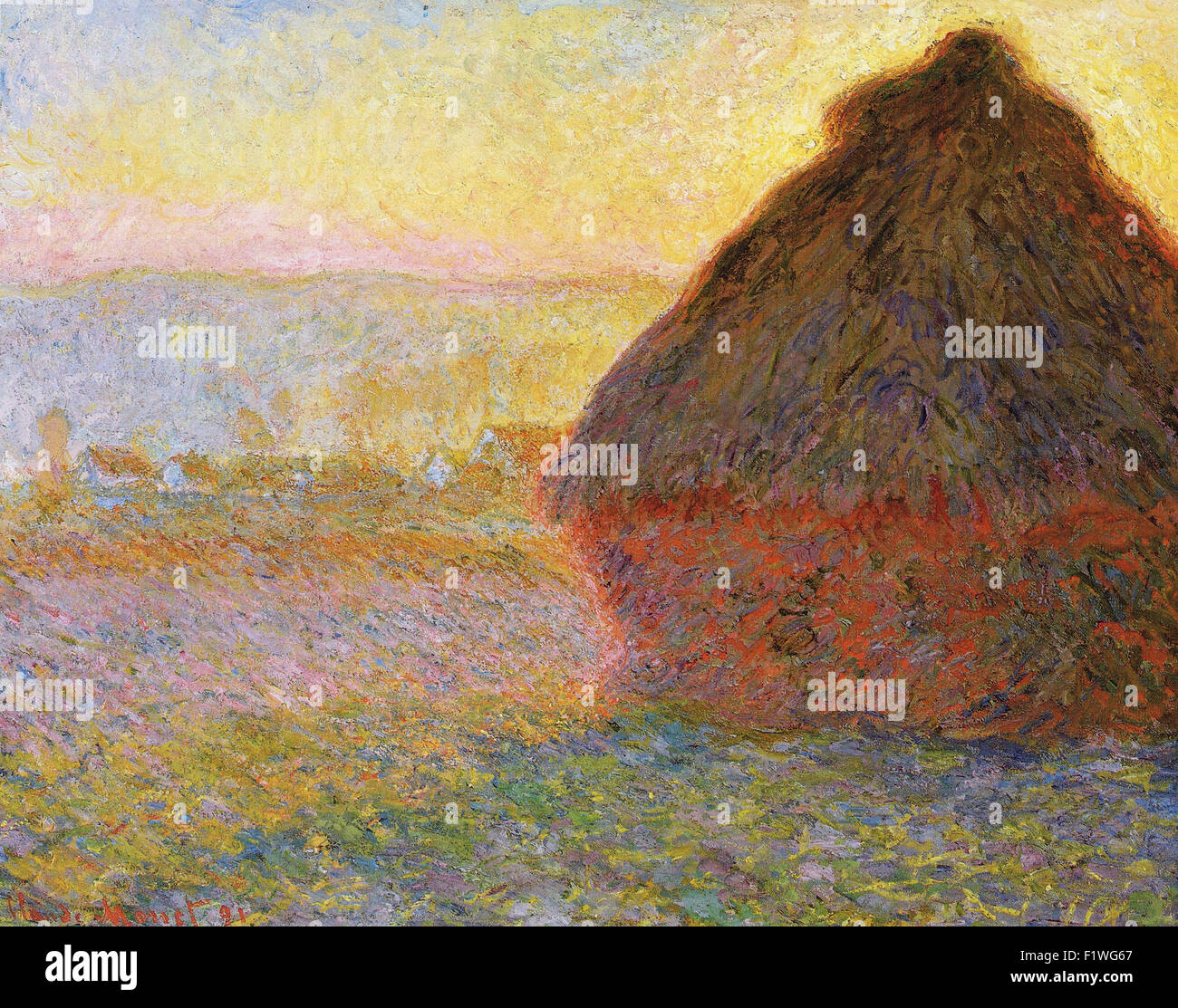 Claude Monet - Grainstack (Sonnenuntergang) Stockfoto