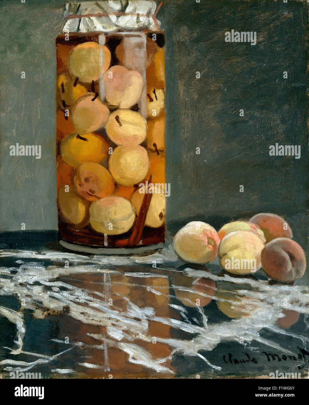 Claude Monet - Dose Pfirsiche Stockfoto