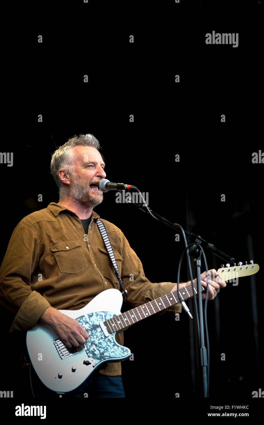 Billy Bragg beim miteinander der Menschen Festival in Brighton. Stockfoto