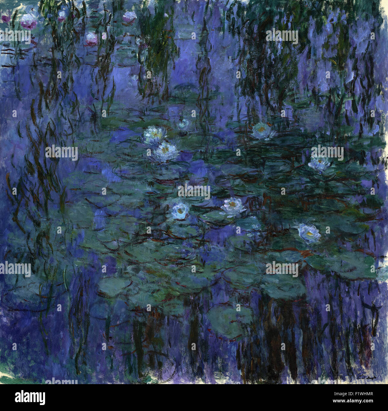 Claude Monet - Nymphéas Bleus Stockfoto