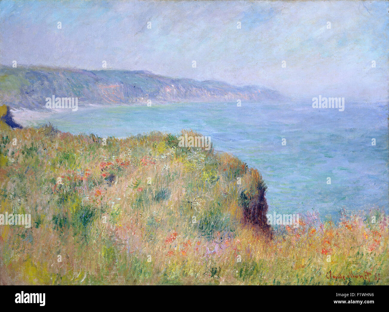Claude Monet - auf der Klippe bei Pourville Stockfoto