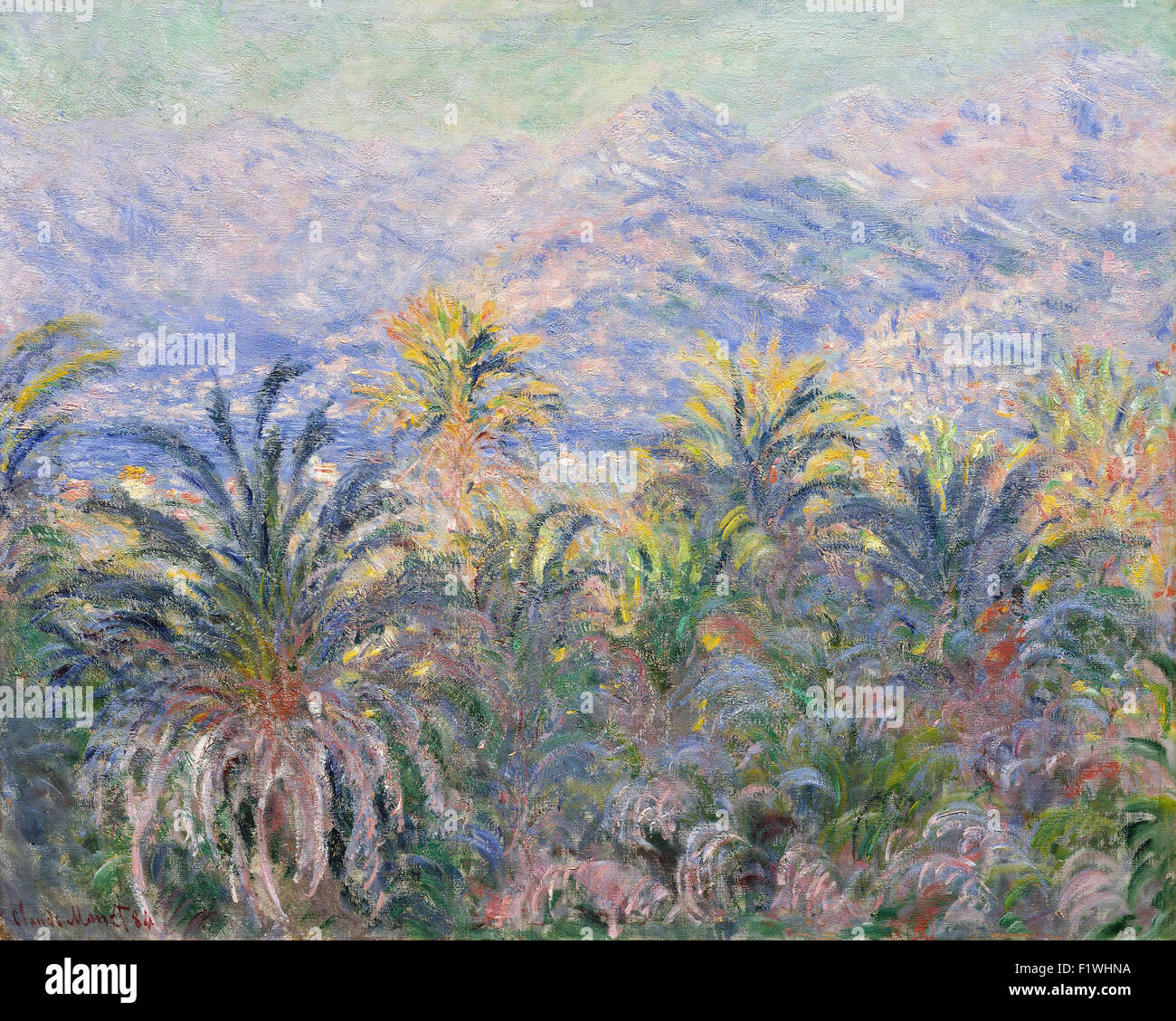 Claude Monet - Palmen in Bordighera Stockfoto