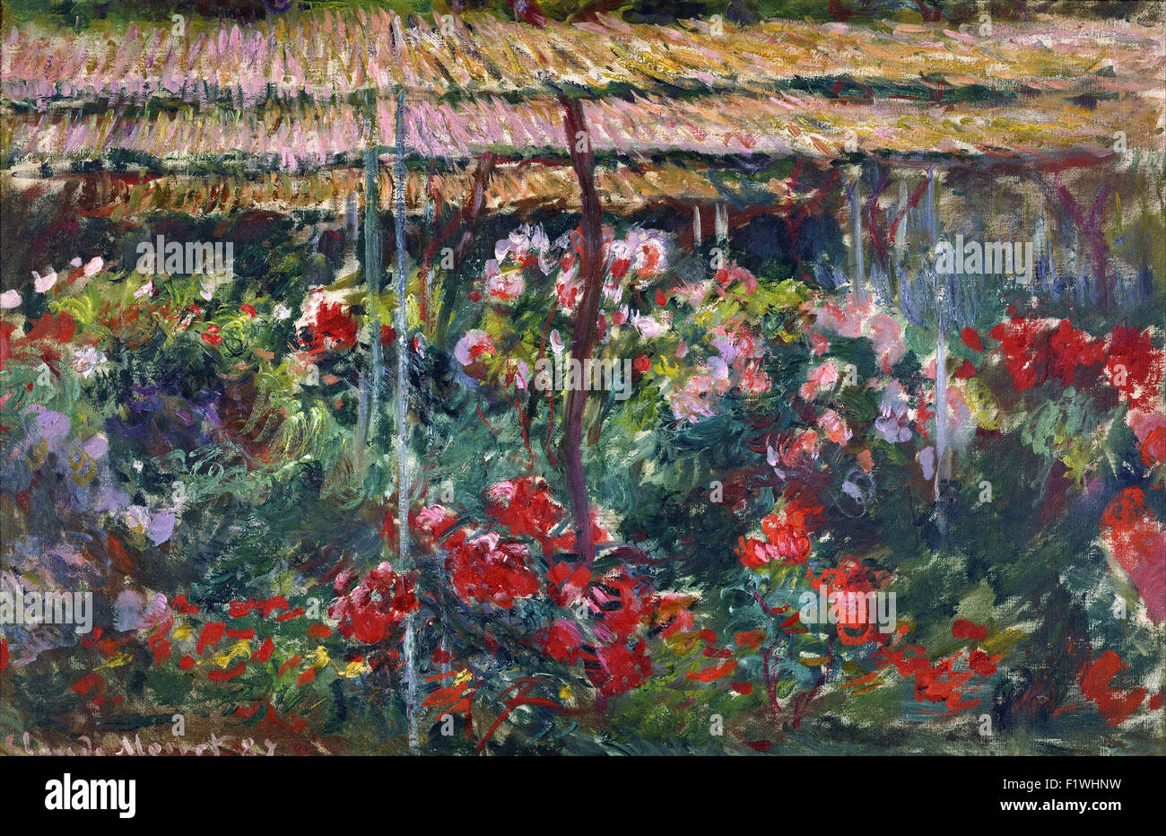 Claude Monet - Garten Pfingstrose Stockfoto