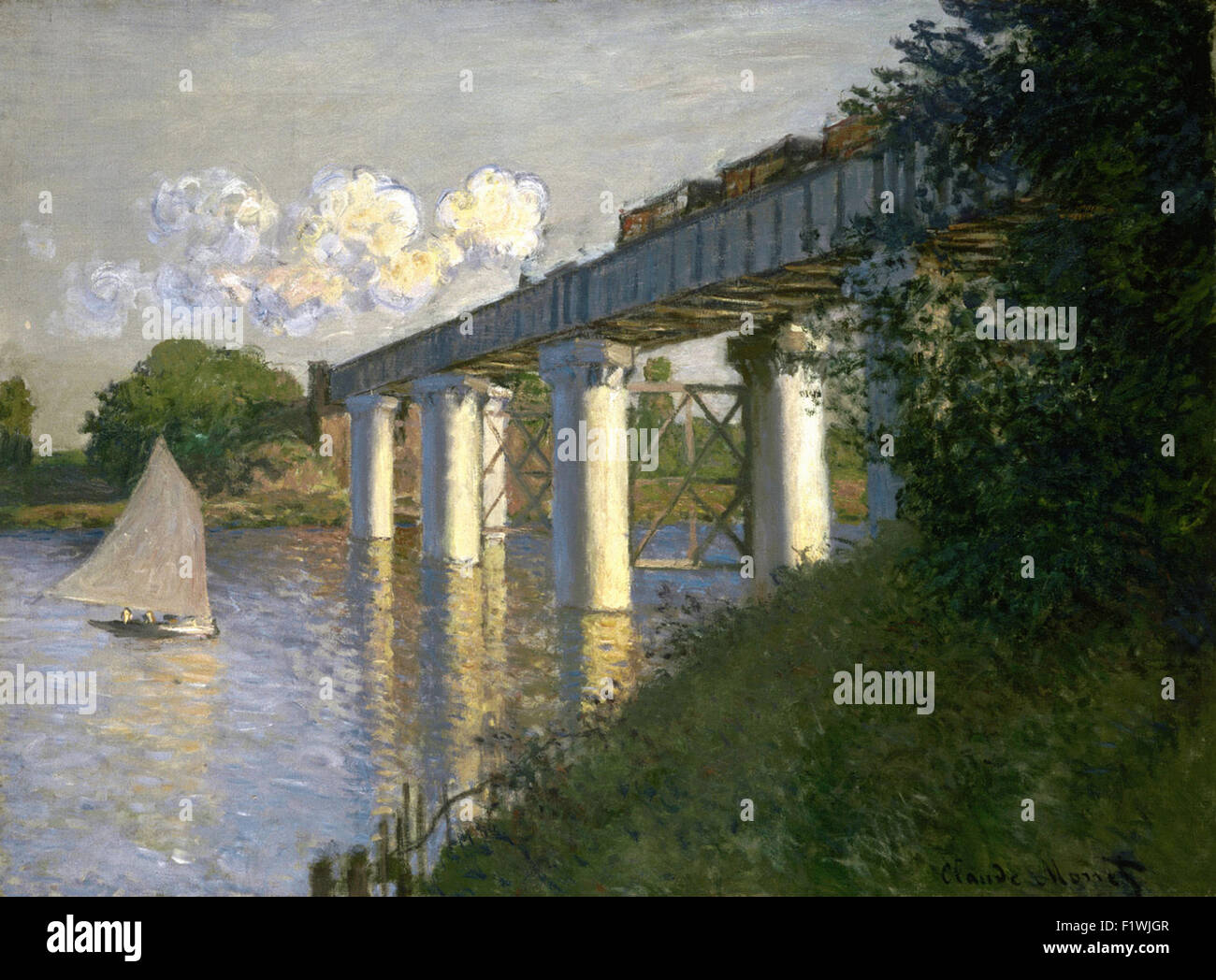 Claude Monet - Eisenbahnbrücke, Argenteuil Stockfoto