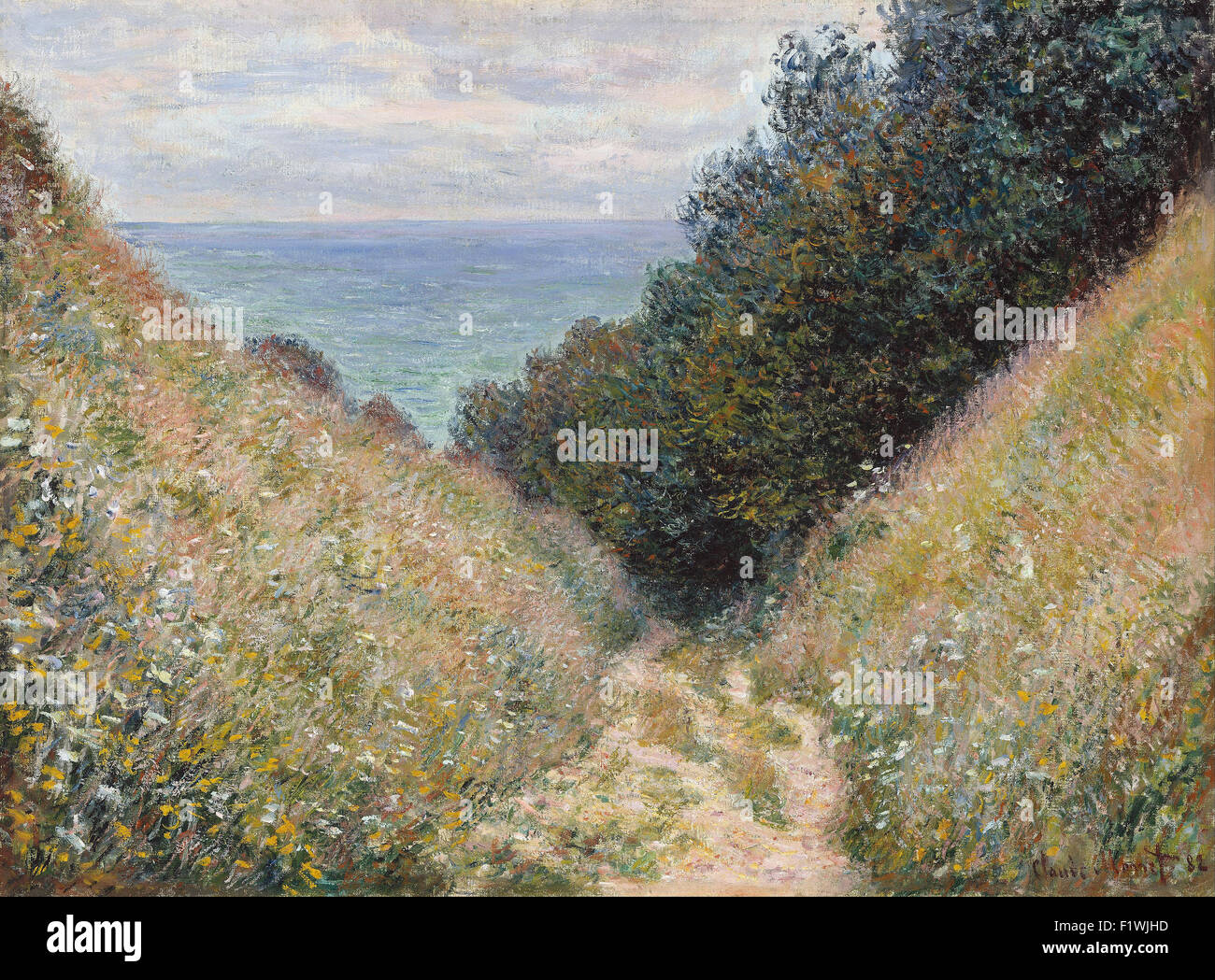 Claude Monet - Straße am La Cavée, Pourville Stockfoto
