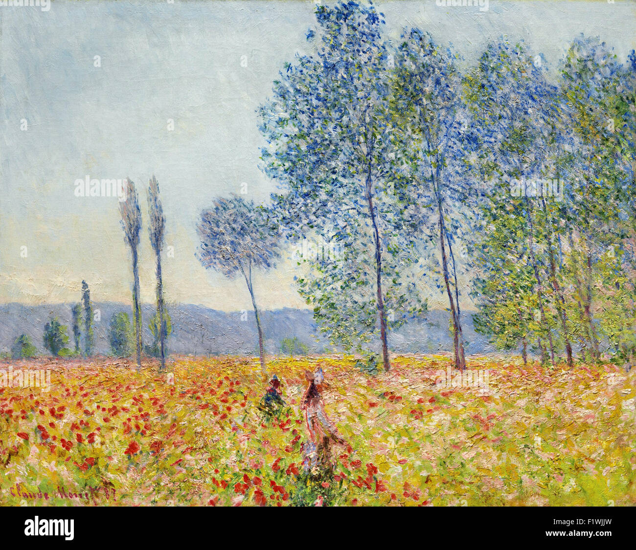 Claude Monet - Sous Les Peupliers Stockfoto