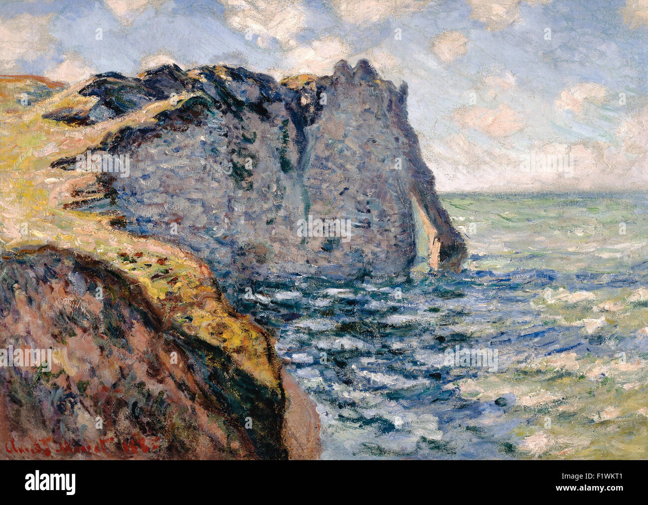 Claude Monet - die Klippe des Aval, Etrétat Stockfoto