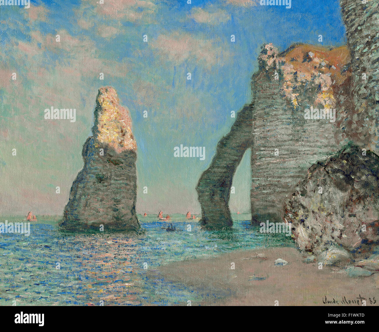 Claude Monet - die Klippen von Etretat Stockfoto