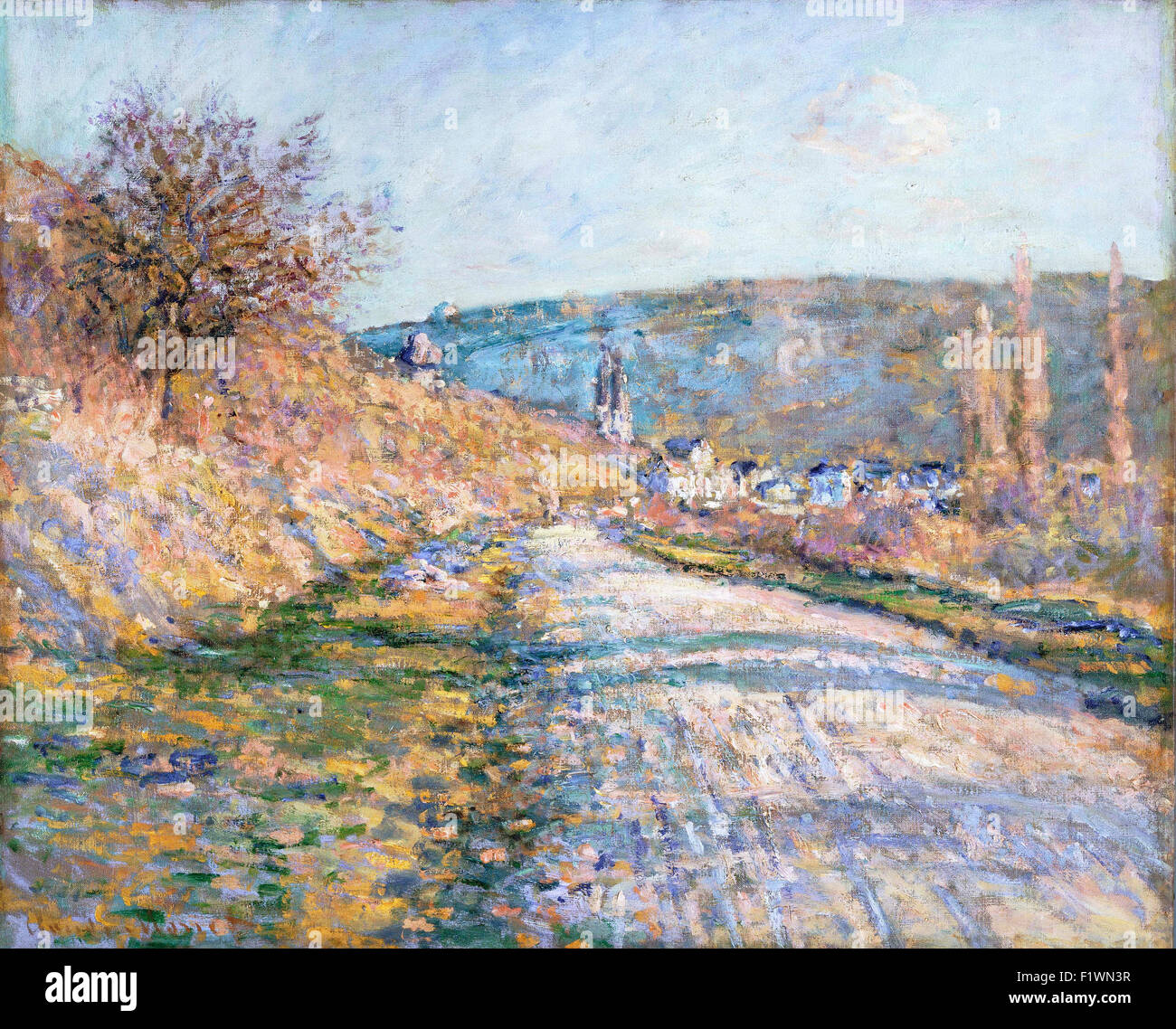 Claude Monet - die Straße nach Vétheuil Stockfoto