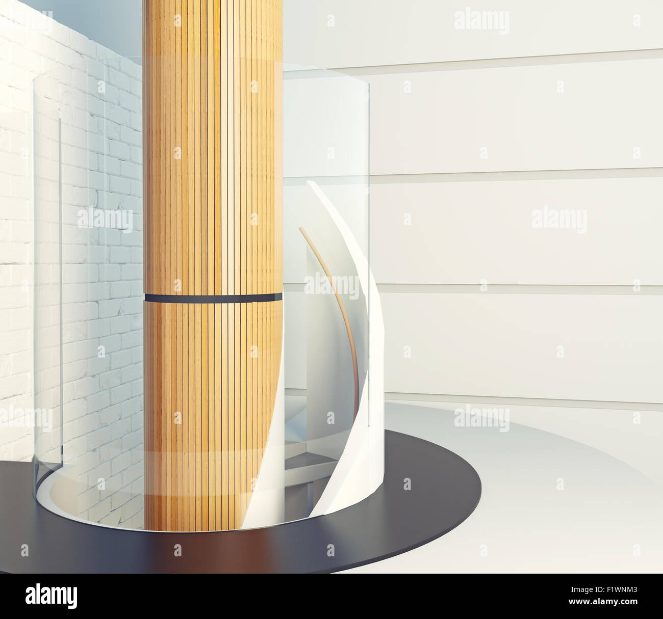 moderne spiralförmige Treppe Innenarchitektur. 3D-Konzept Stockfoto