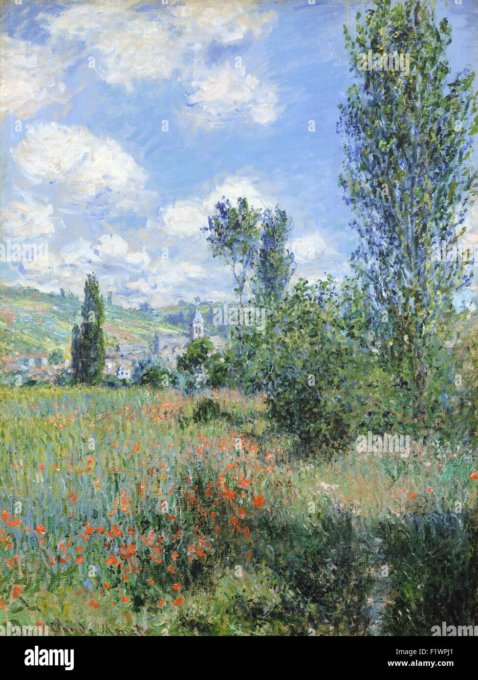 Claude Monet - Ansicht von Vétheuil Stockfoto