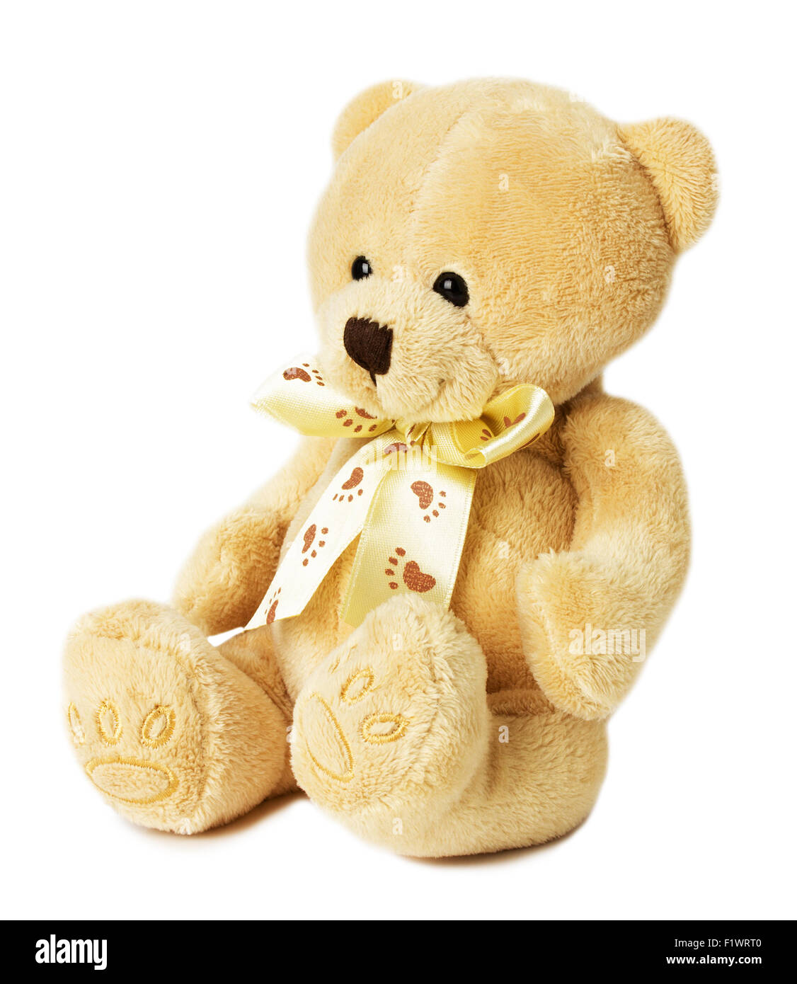 Teddybär Spielzeug auf dem weißen Hintergrund. Stockfoto