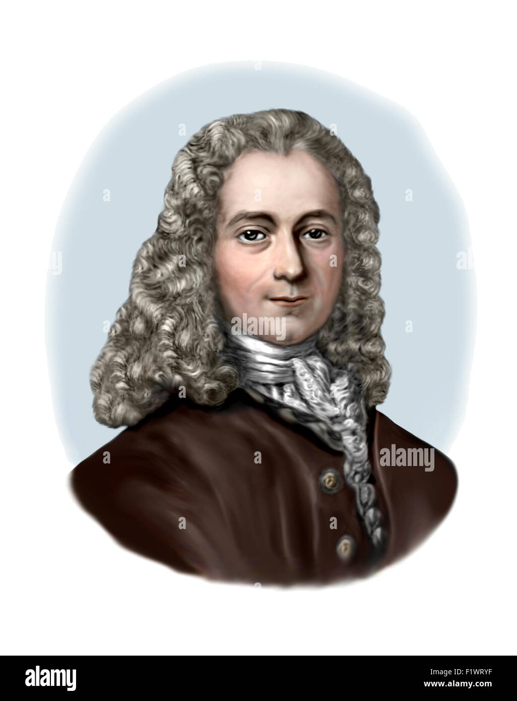 Voltaire Porträt moderner Illustration Stockfoto