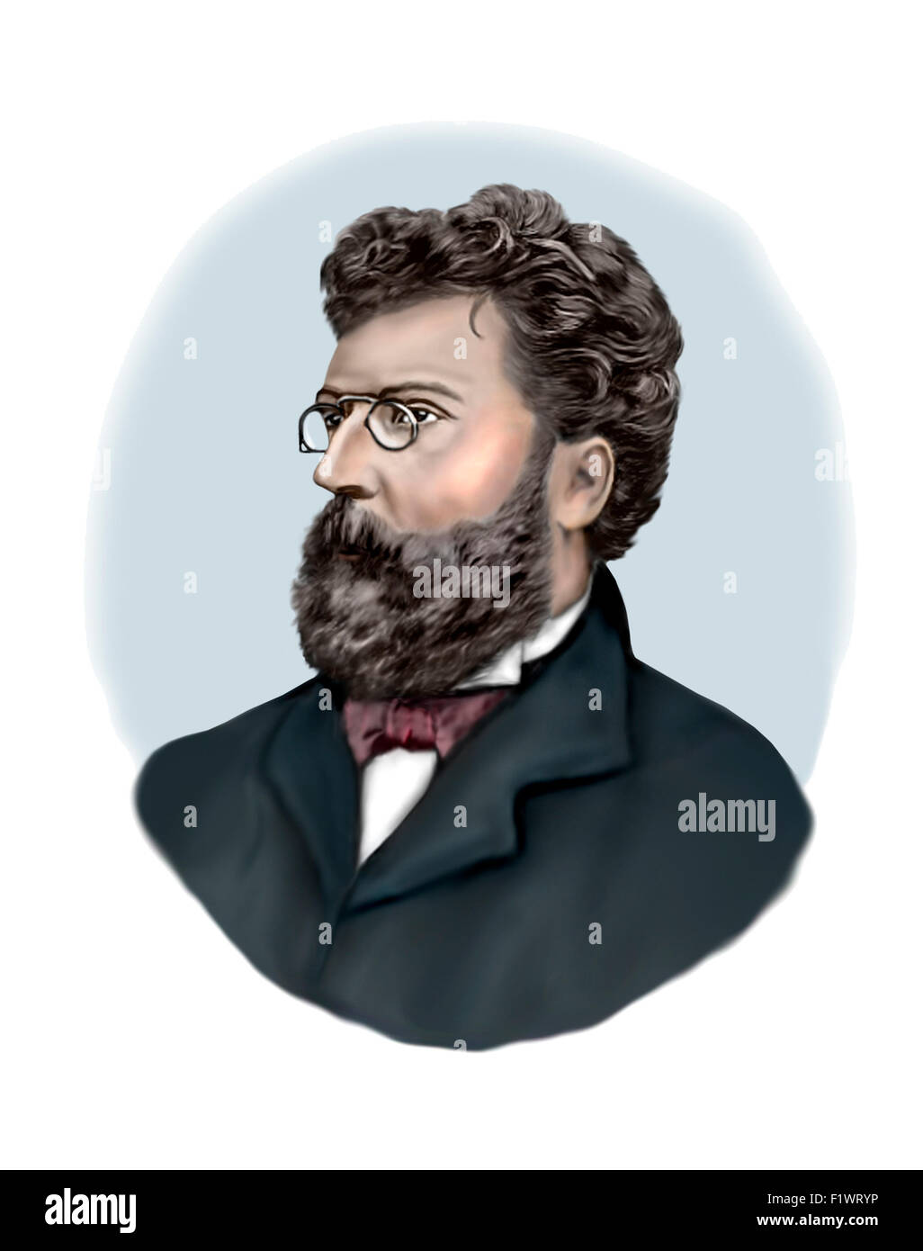 Georges Bizet Porträt moderner Illustration Stockfoto