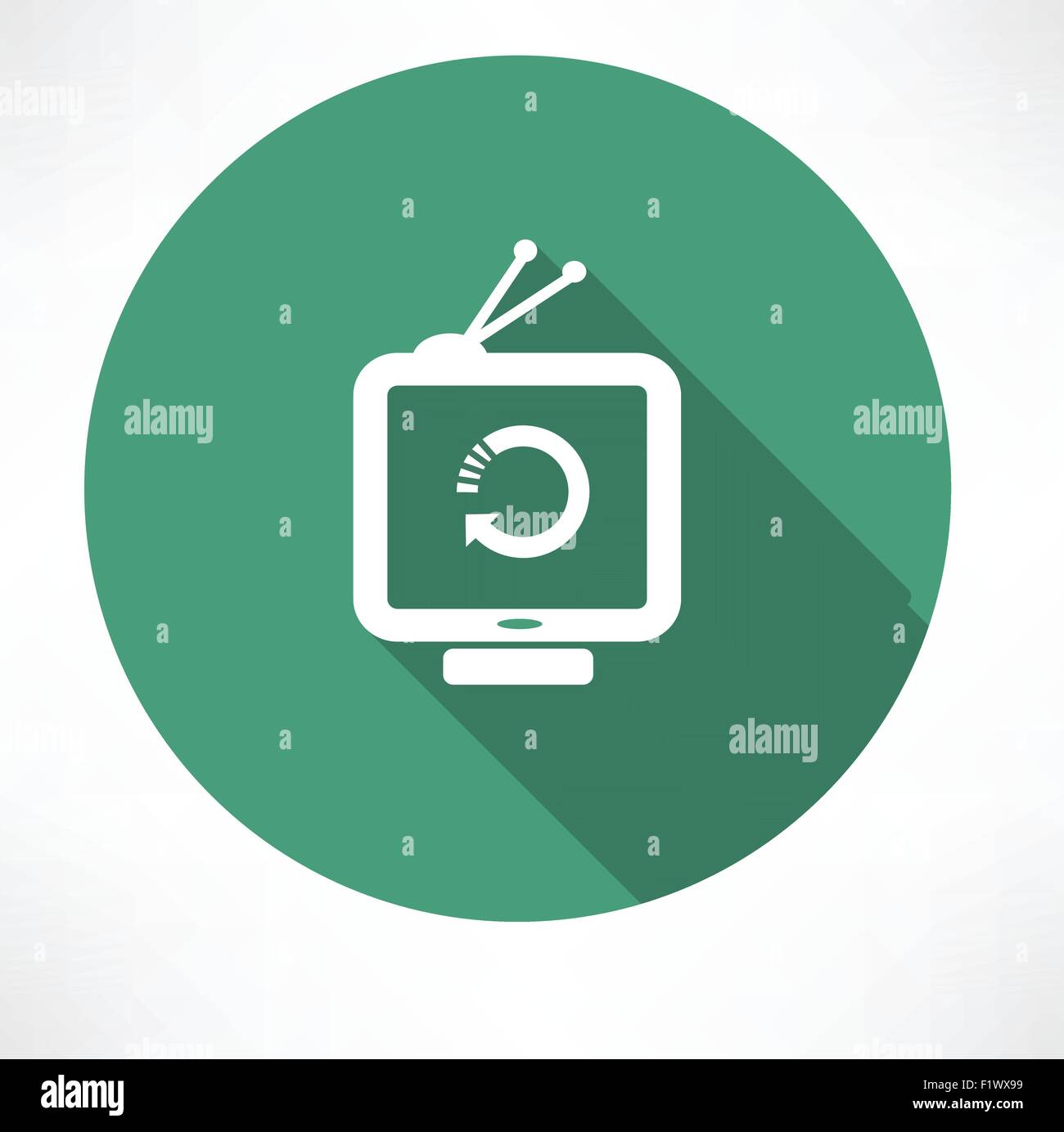 Symbol "aktualisieren" Retro-Fernseher. Flache Jugendstil-Vektor-illustration Stock Vektor