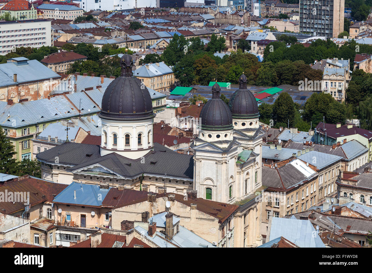 historischen Zentrum der Stadt Lemberg, Ansicht von oben Stockfoto