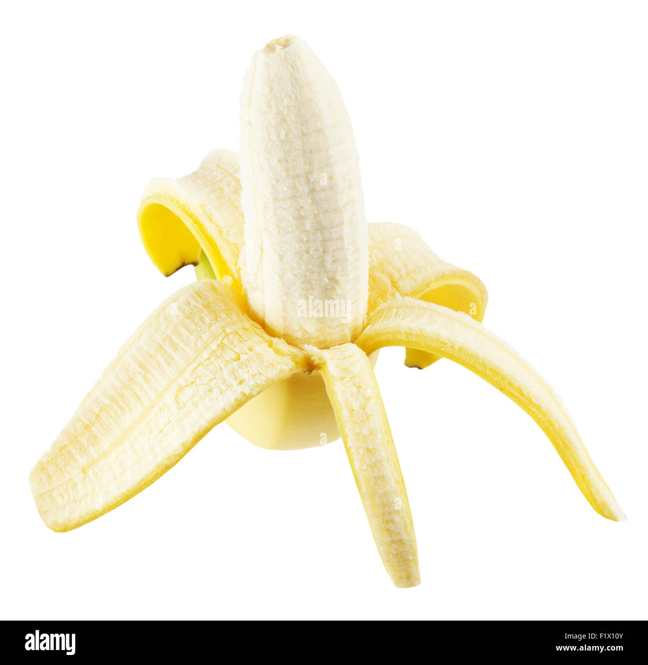 leckeren Banane auf dem weißen Hintergrund isoliert. Stockfoto