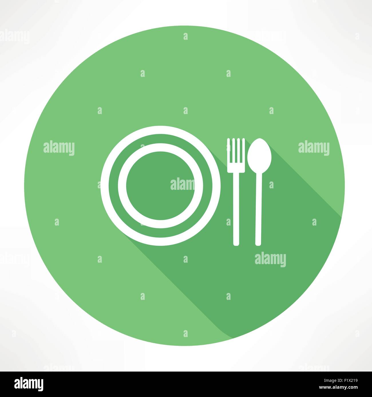 Teller mit Löffel und Gabel-Symbol Stock Vektor