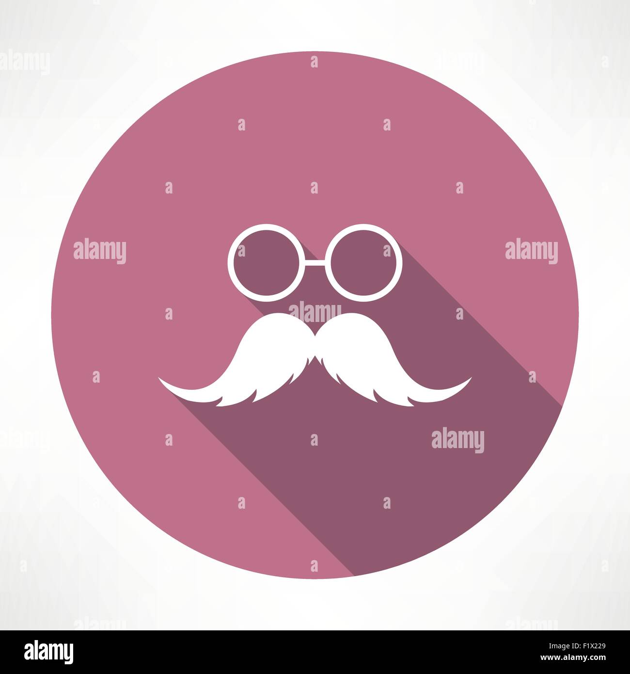 Schnurrbart und Brille-Symbol. Flache Jugendstil-Vektor-illustration Stock Vektor