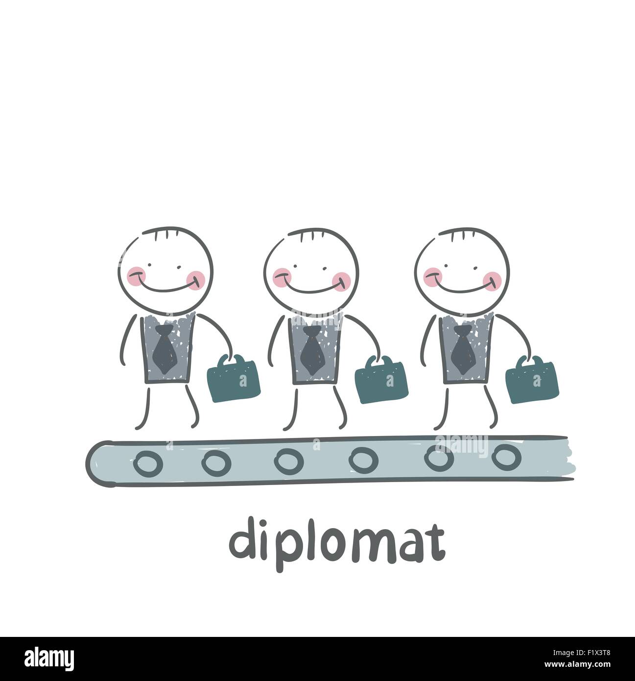 Diplomat. Lustige Cartoon-Stil-Abbildung. Die Situation des Lebens. Stock Vektor