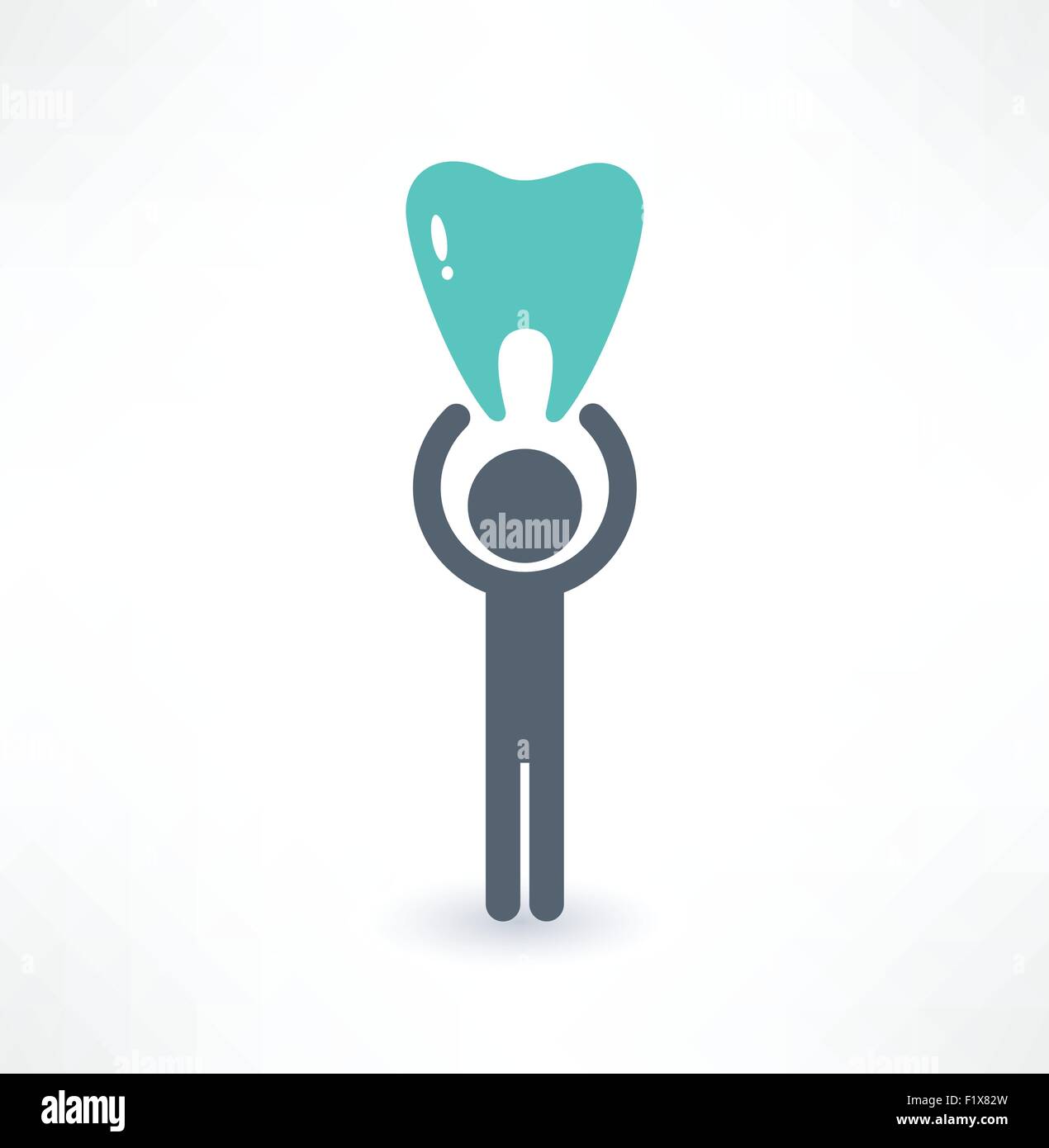 Mensch und Zahn-Symbol. Medizinisches Konzept. Logo-Design. Stock Vektor