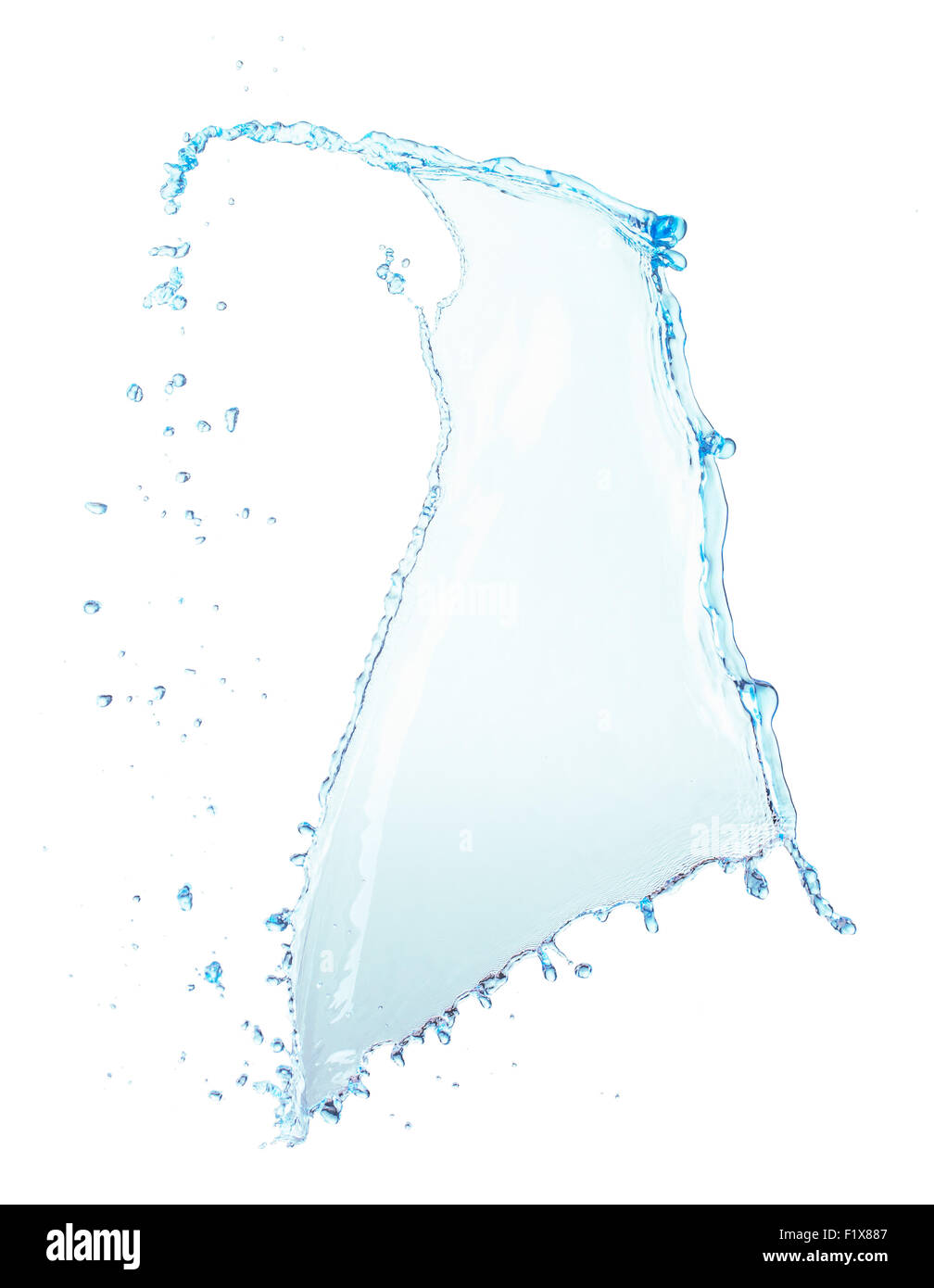Spritzwasser auf dem weißen Hintergrund. Stockfoto