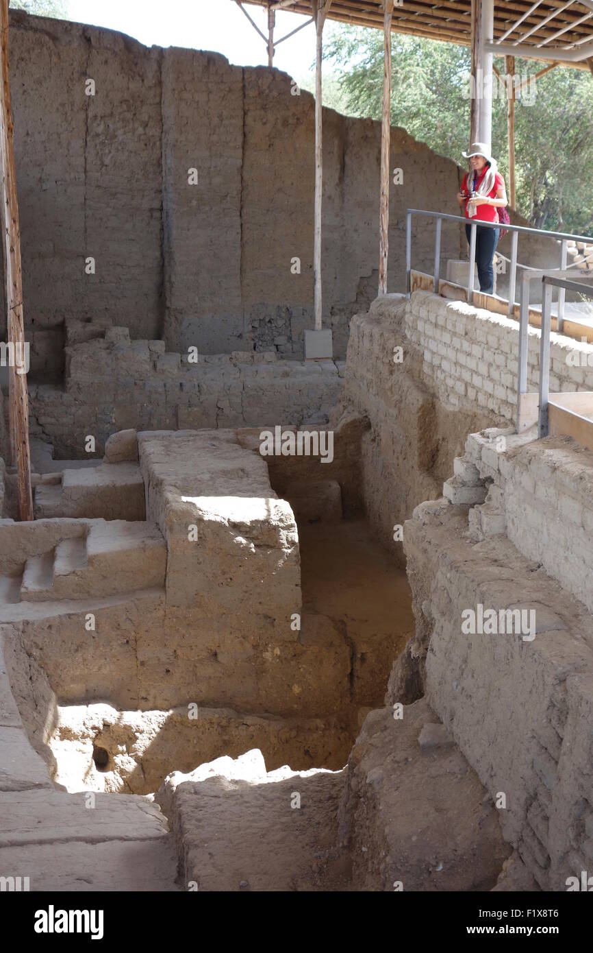 Huaca Rajada, die Königsgräber des Herrn von Sipan. Chiclayo, Peru. Stockfoto