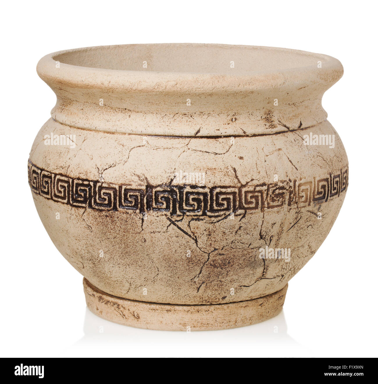 Griechenland-Vase auf einem weißen Hintergrund. Stockfoto