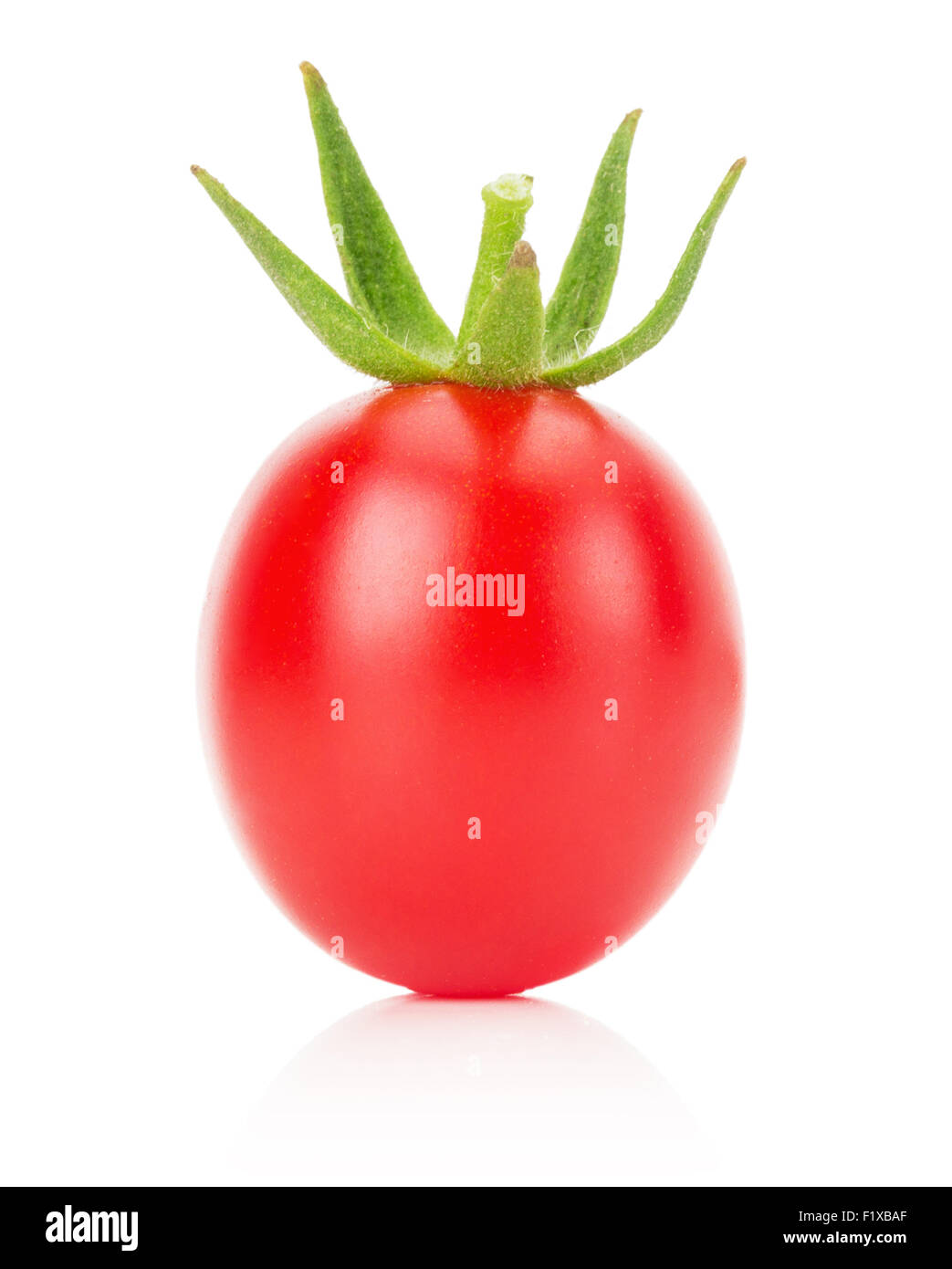 Cherry-Tomate auf dem weißen Hintergrund isoliert. Stockfoto