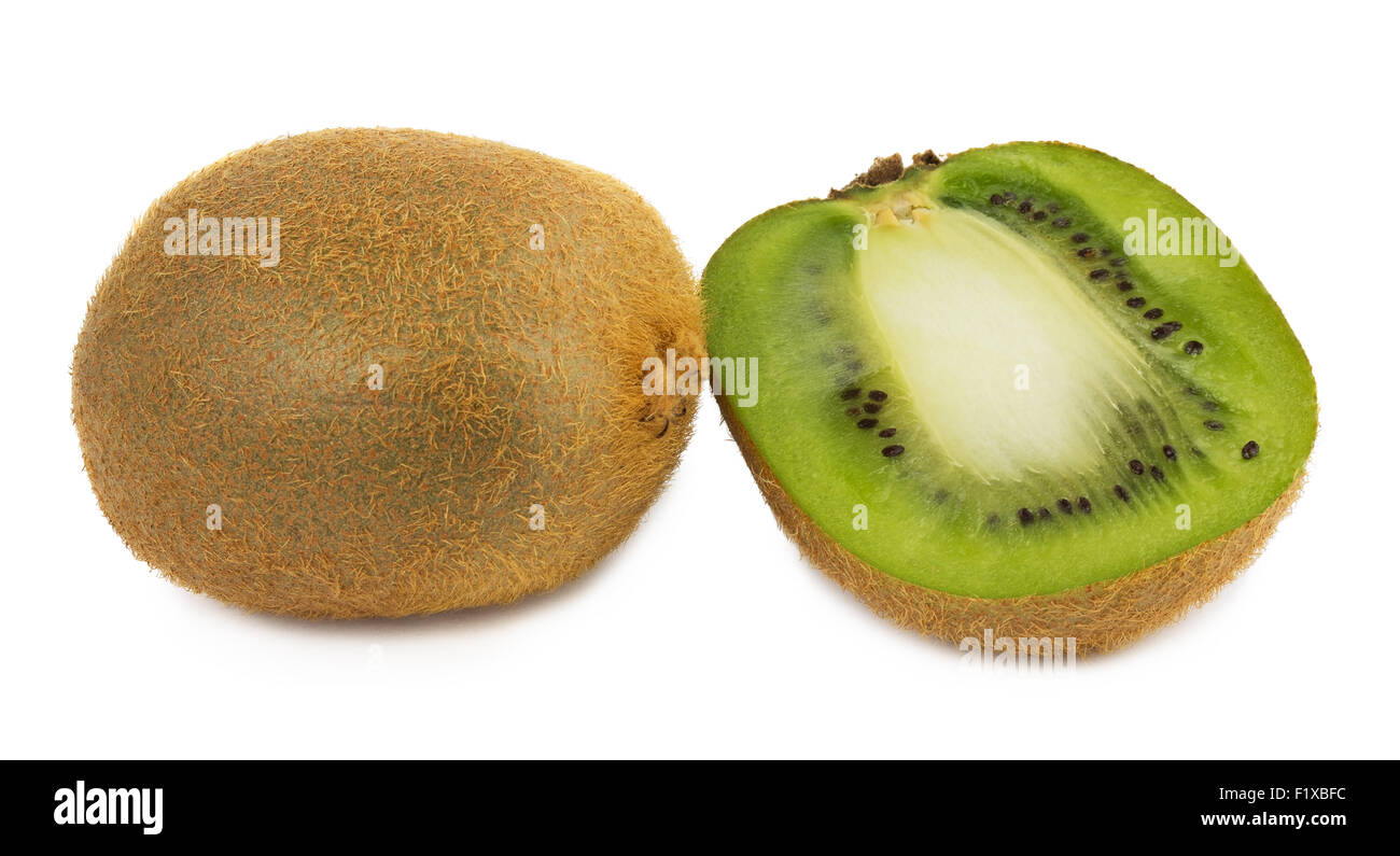 Kiwifrucht auf einem weißen Hintergrund. Stockfoto