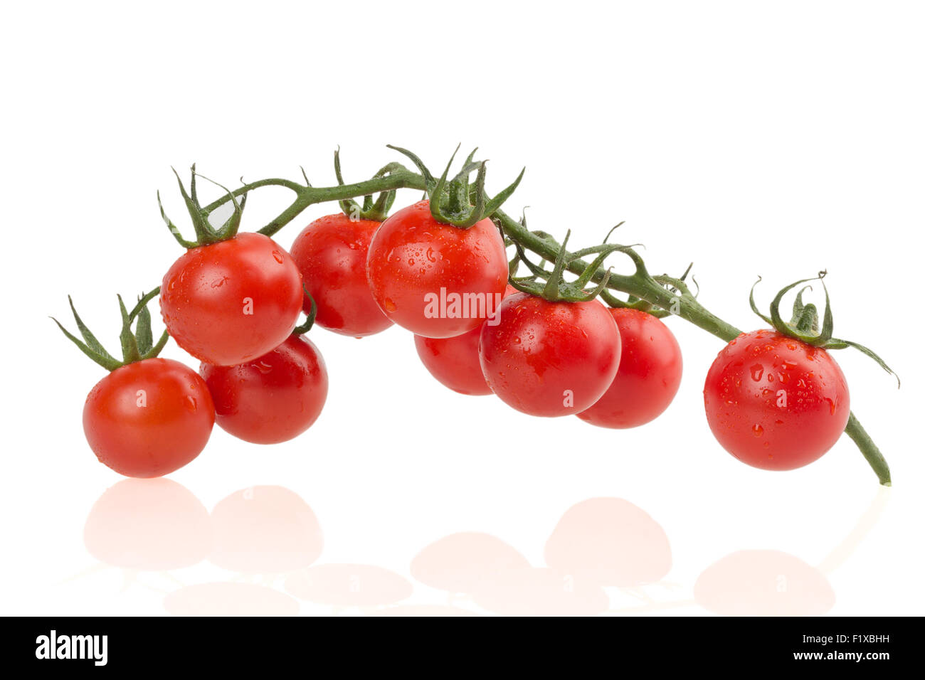 Reife Tomaten auf weißem Hintergrund. Stockfoto