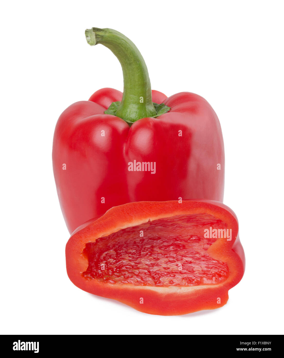 Paprika, isoliert auf weißem Hintergrund. Stockfoto